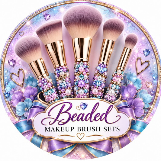 Beaded Makeup Brush Set