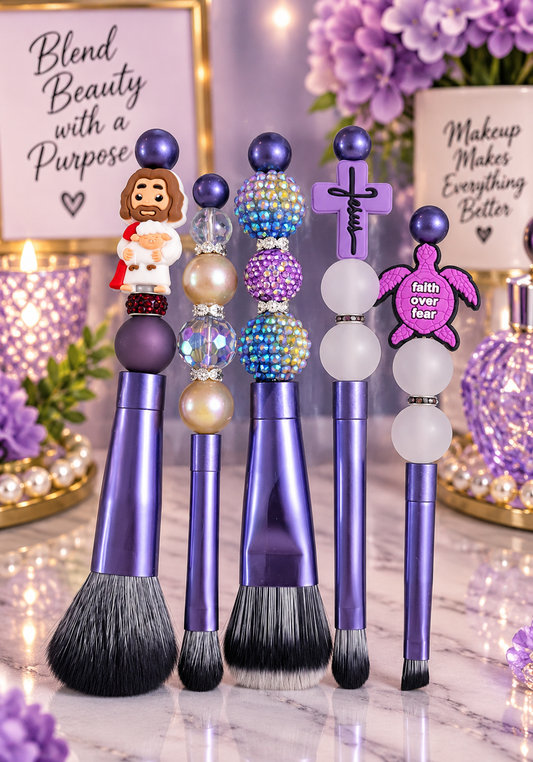 Beaded Makeup Brush Set
